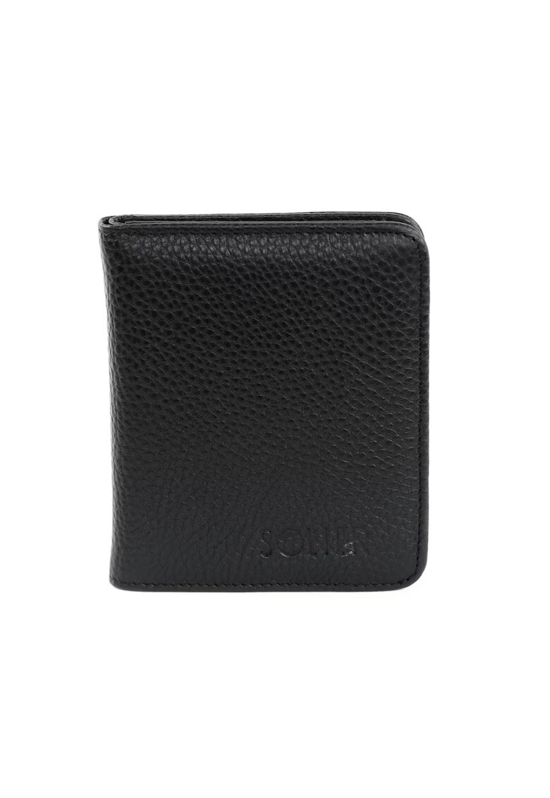 Solier Portofel barbatesc SW50 piele naturala negru 10 -5x9 cm compact