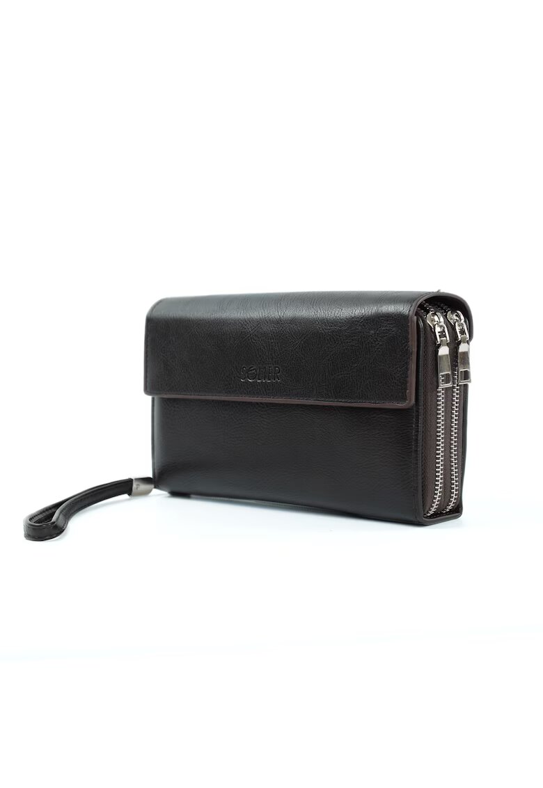 Solier Portofel SW36 - piele naturala - maro - 22x13x4 cm