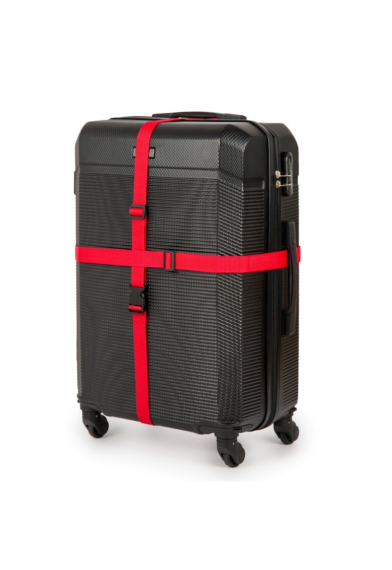 Solier Set de 2 curele de securitate pentru bagaje pentru valize SA50 rosu