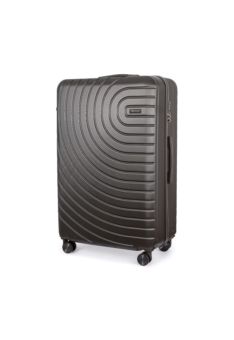 Solier Troler - Valiza pe roti mediu - 4 roti duble cu rotatie 360° - Gri inchis - M - 56L - ® AVENTOR 1064 DARK GREY 24'