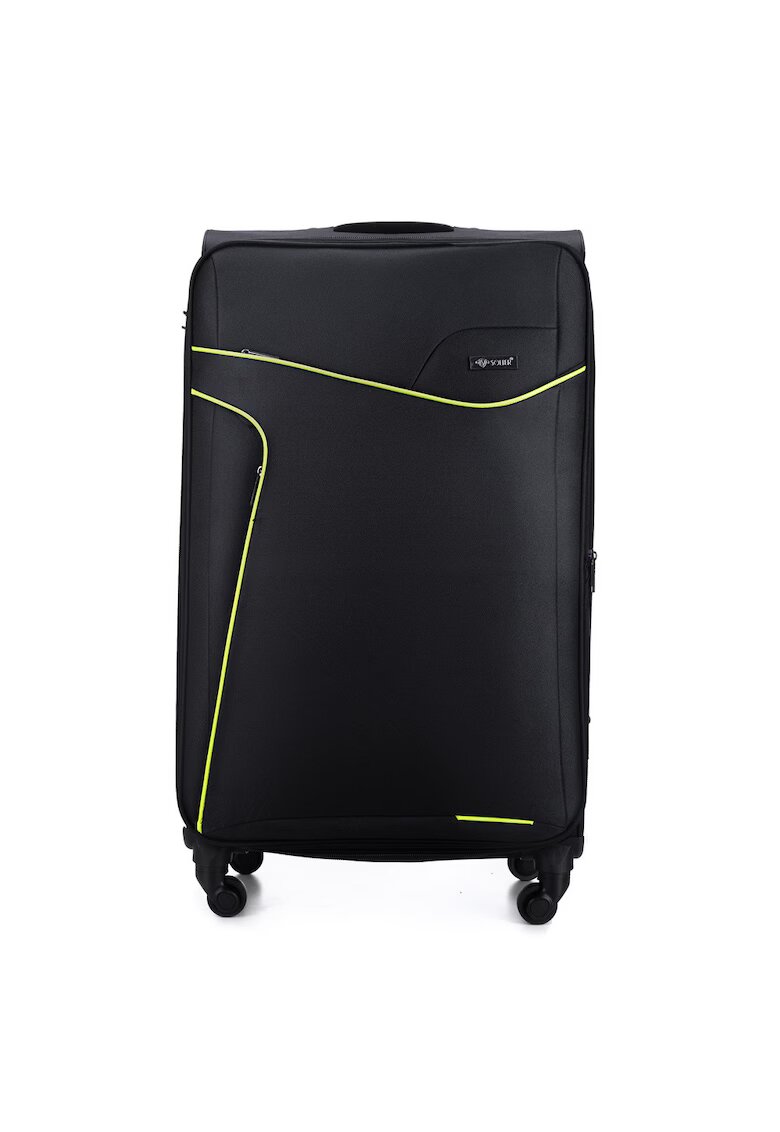 Solier Valiza de voiaj textila mare L 26" STL1651 negru-verde