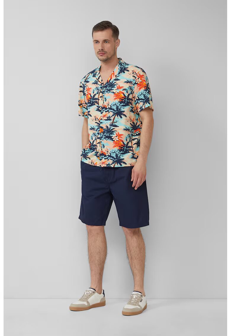sOliver Bermude relaxed fit din bumbac cu snur de ajustare - Bleumarin