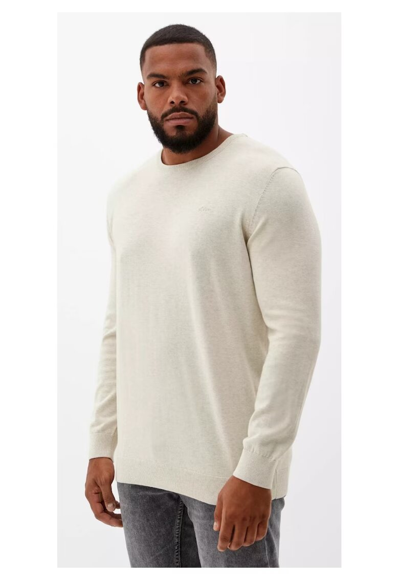 sOliver Big Sizes Pulover barbati big sizes - cu decolteu la baza gatului - Crem