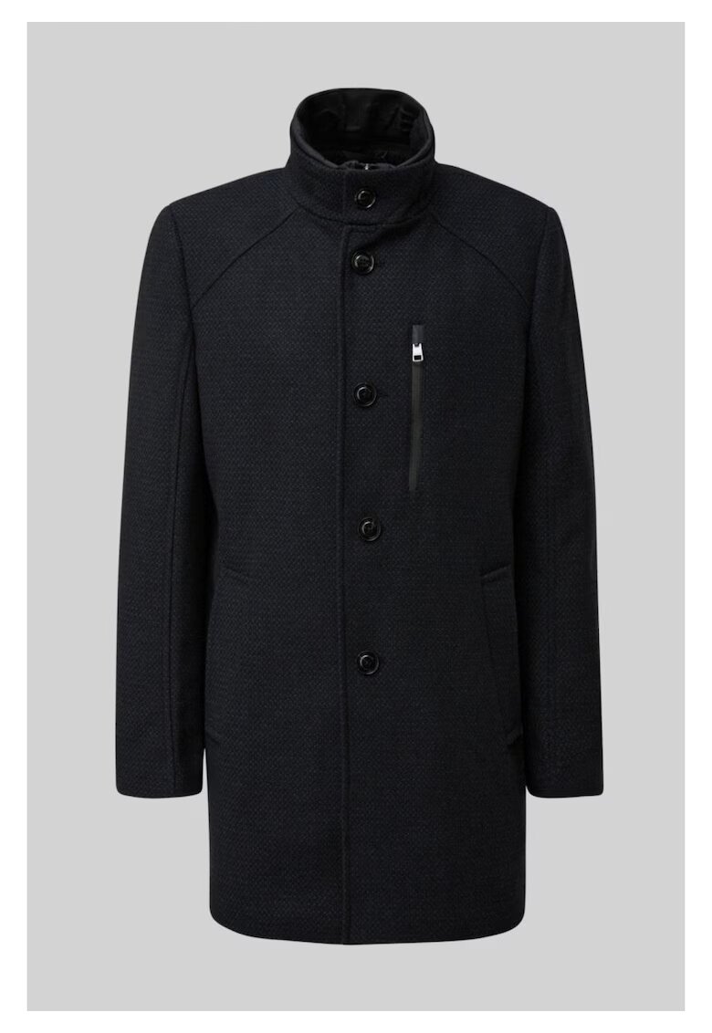 sOliver BLACK LABEL Palton barbati din amestec de lana - cu dubla inchidere - Bleumarin inchis - Bleumarin inchis