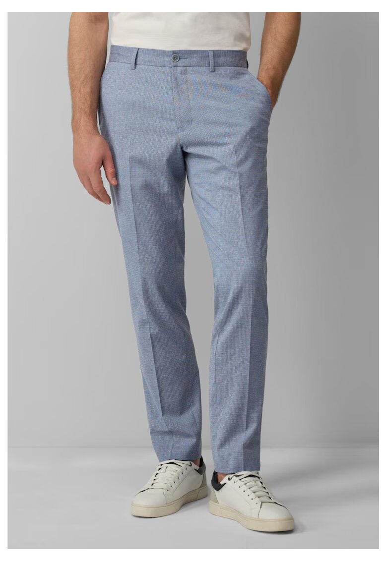 sOliver BLACK LABEL Pantaloni costum barbati cu model fin si croiala Regular Fit - Albastru