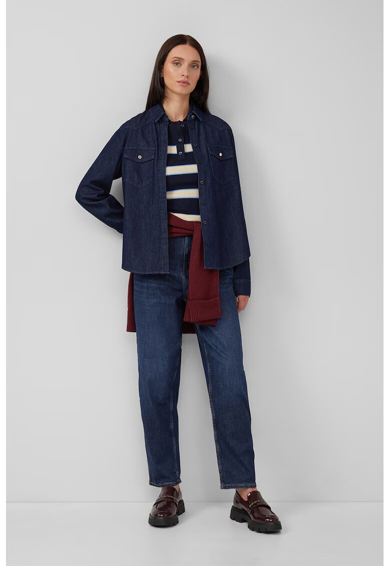 sOliver Blugi mom fit cu talie inalta - Bleumarin