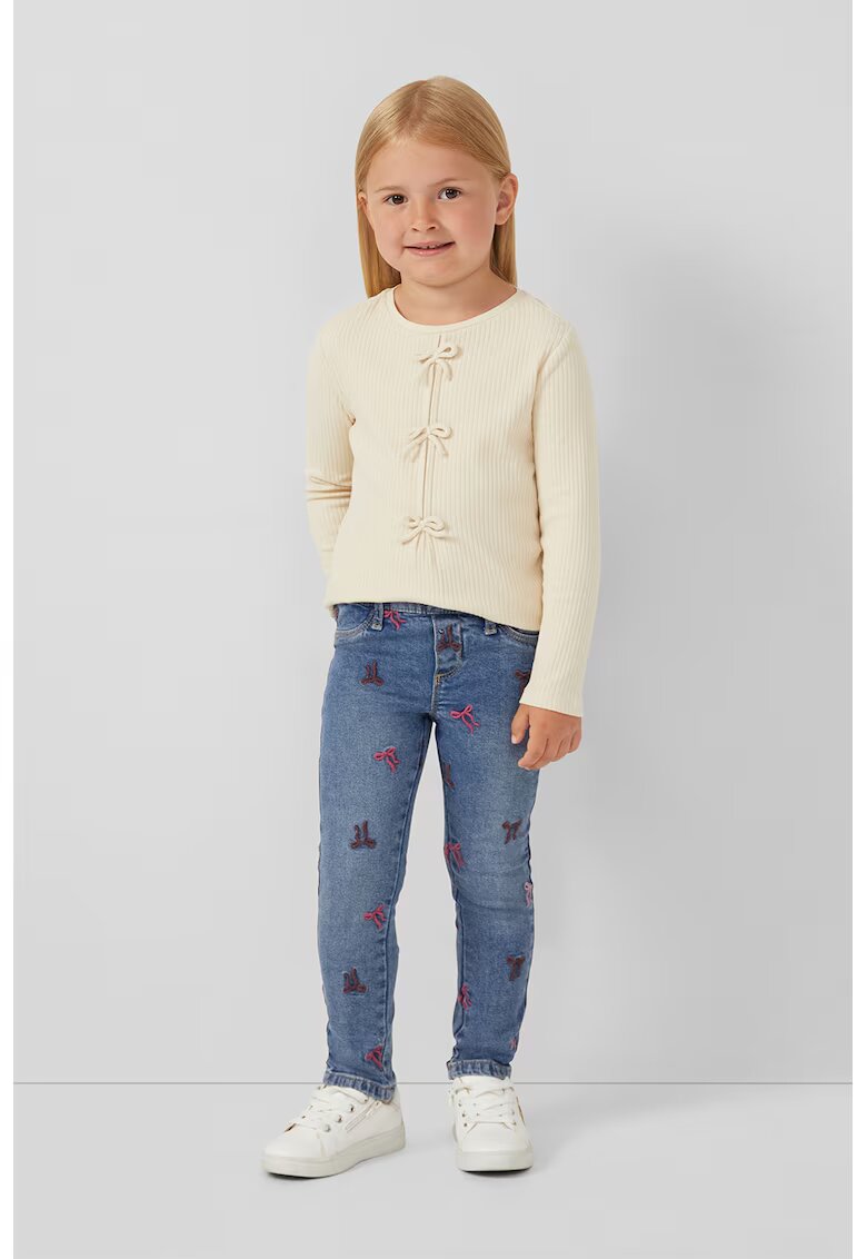 sOliver Blugi skinny cu broderii - Albastru