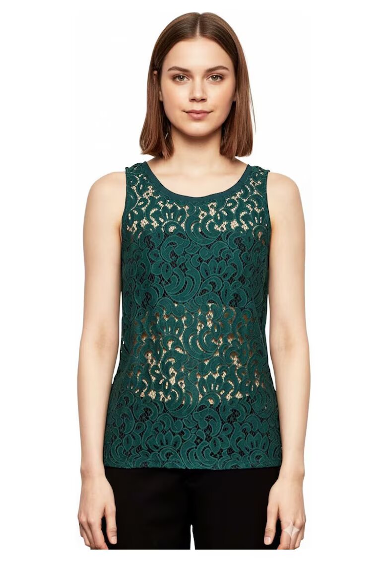 sOliver Bluza de dama cu bretele din dantela verde XXL