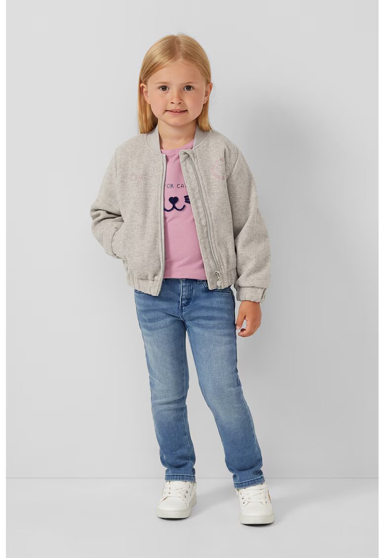 sOliver Bluza din bumbac cu imprimeu - Roz prafuit