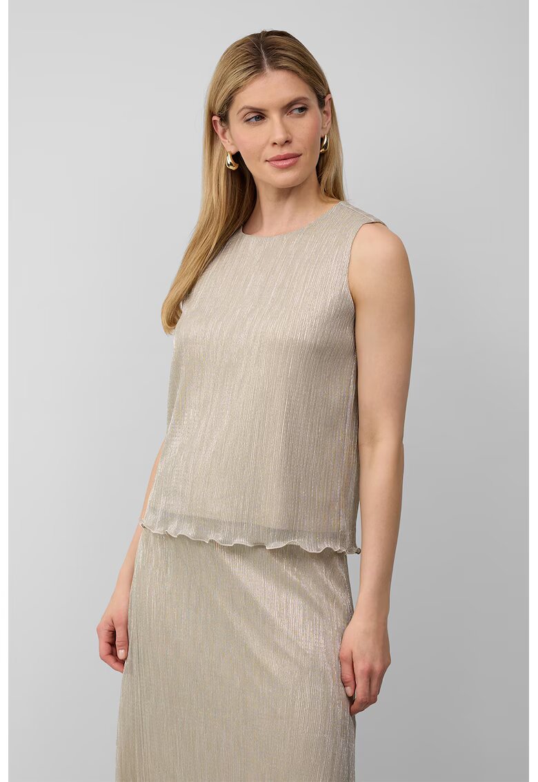 sOliver Bluza fara maneci cu decolteu rotund - Maro taupe deschis