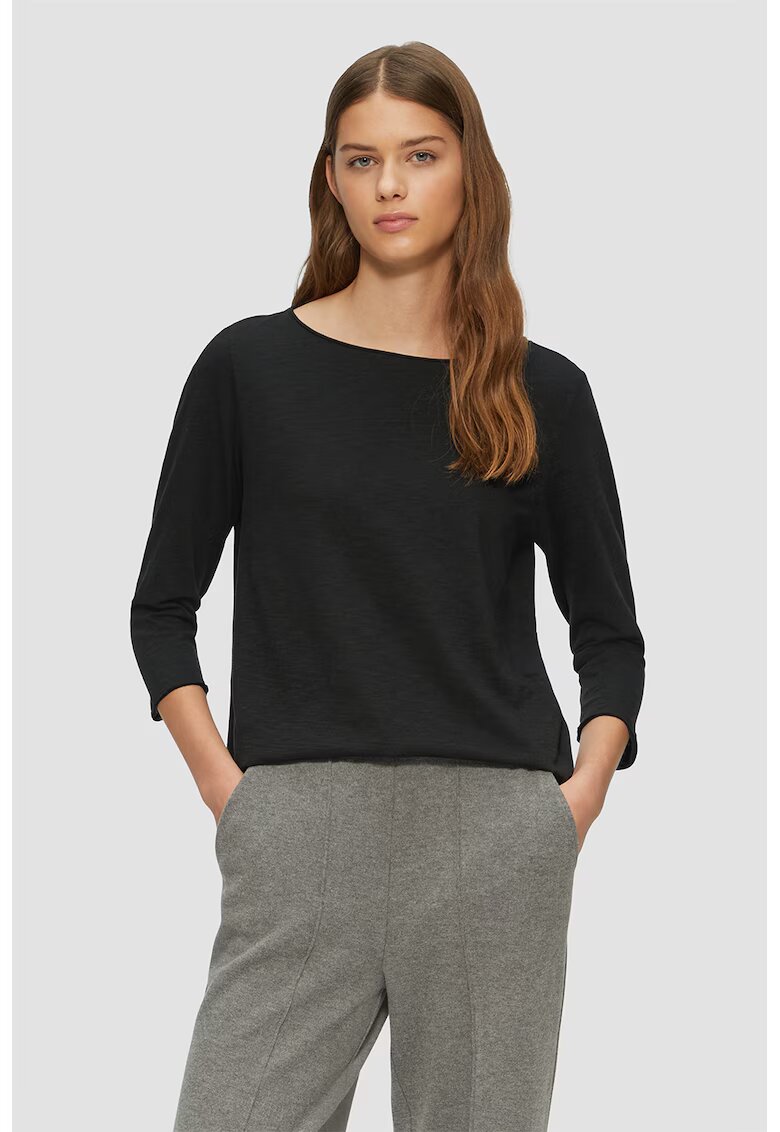 sOliver Bluza lejera cu decolteu rotund - Negru