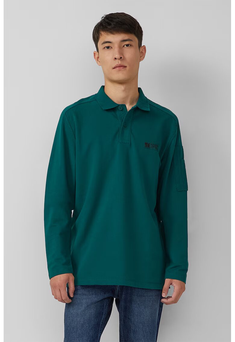 sOliver Bluza polo cu fenta cu nasturi - Verde aquamarin