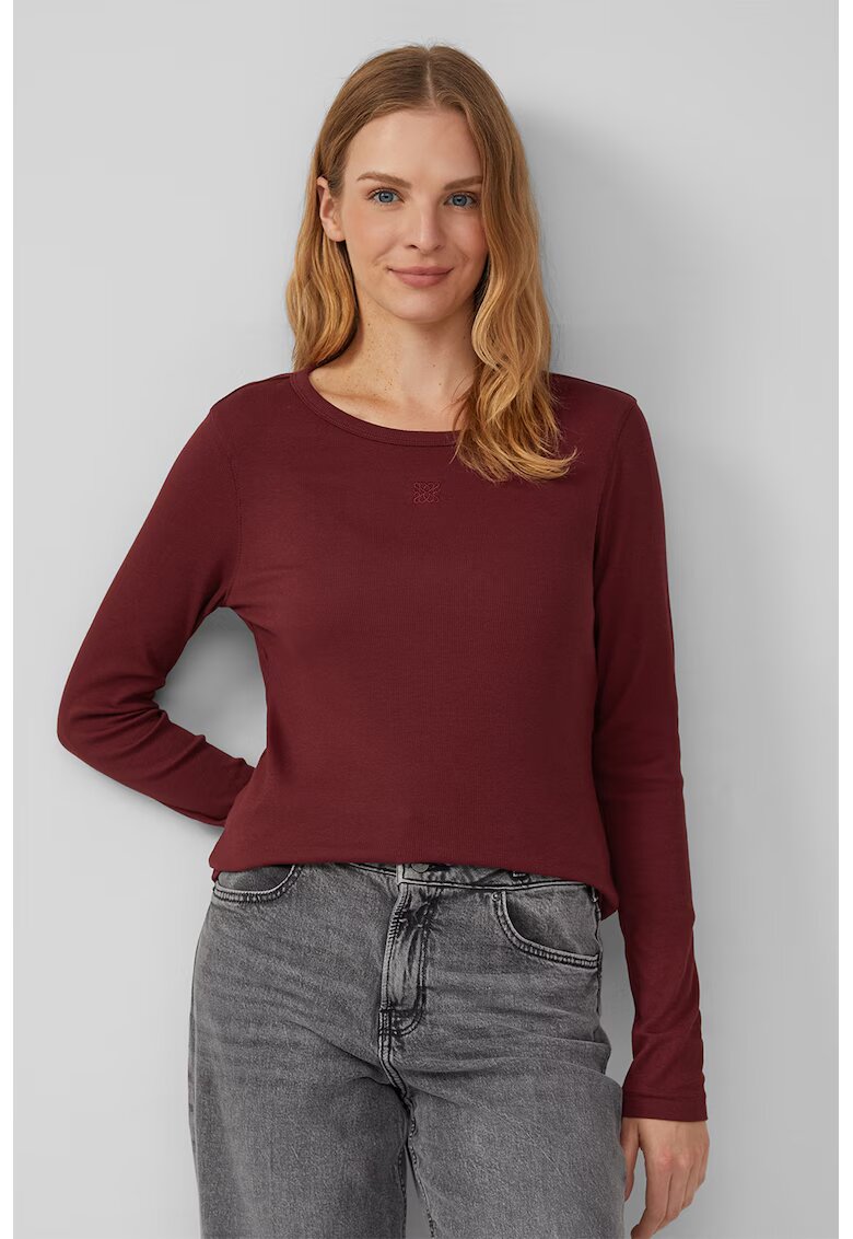 sOliver Bluza uni cu decolteu rotund - Rosu inchis