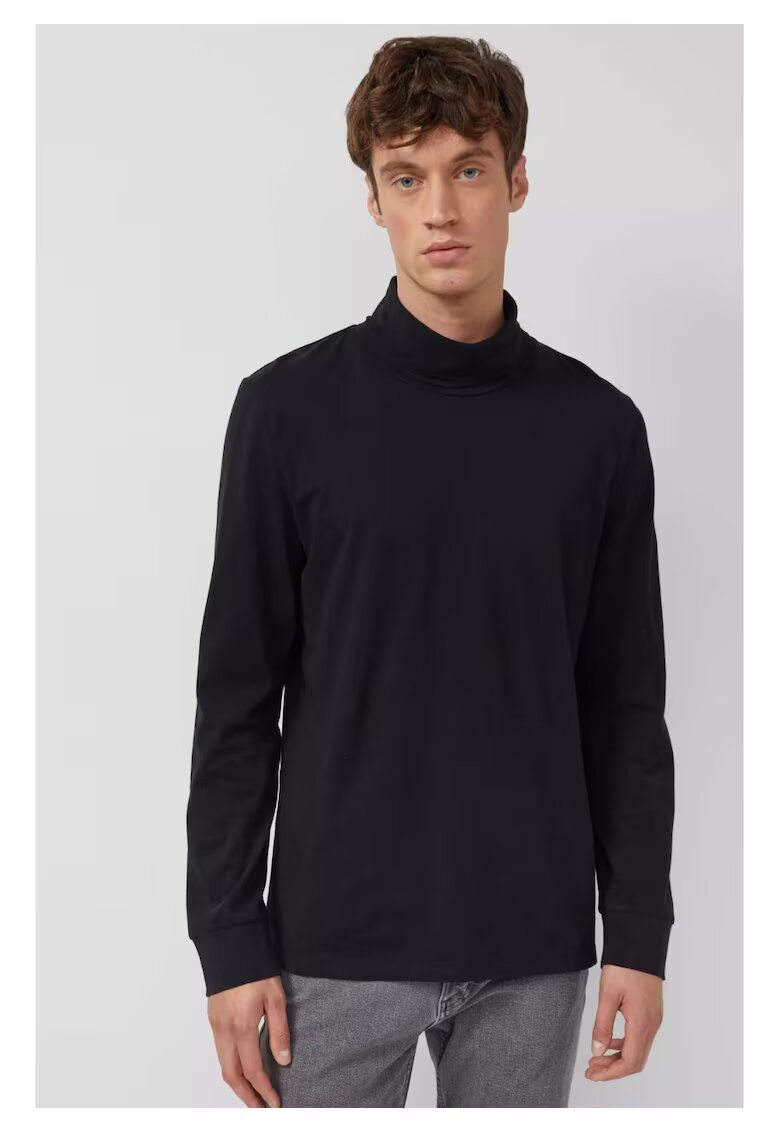 sOliver Bluza uni de bumbac cu guler inalt
