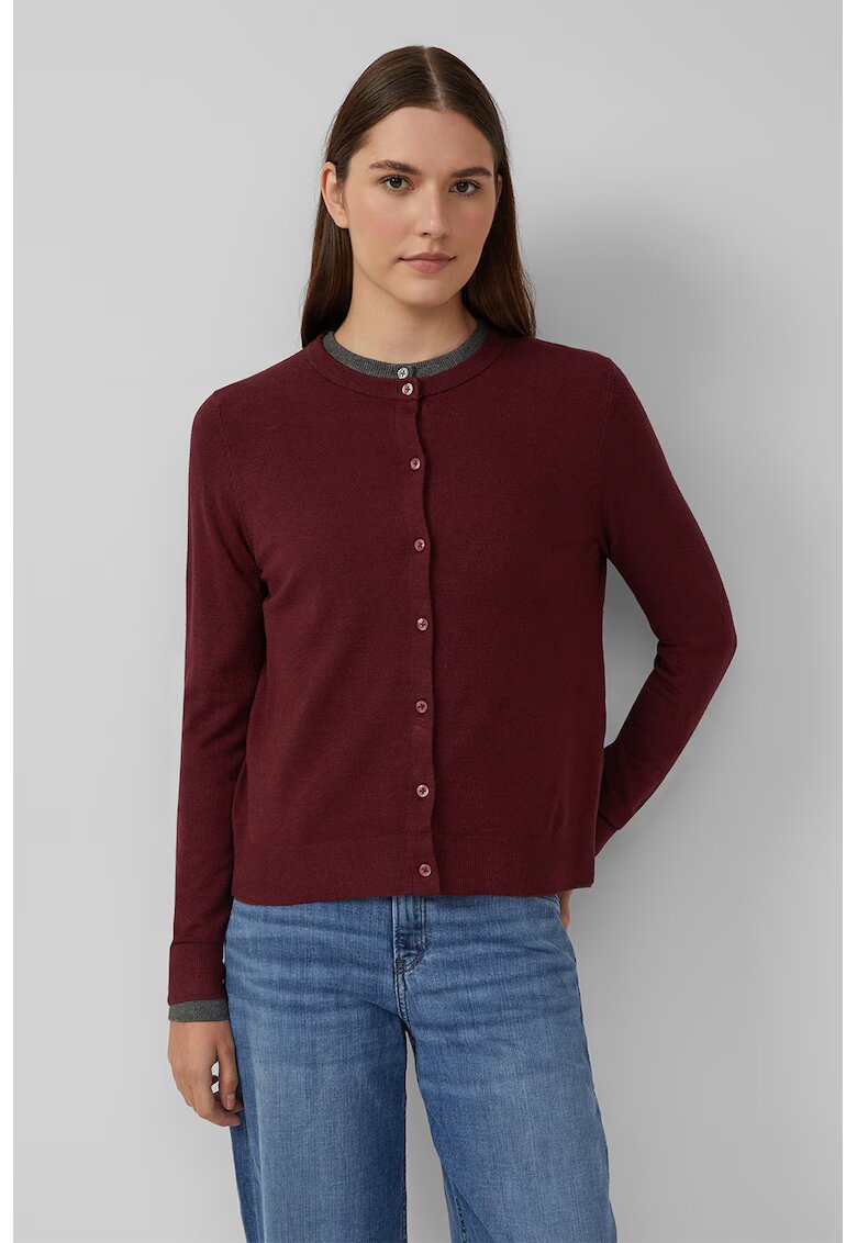 sOliver Cardigan uni cu nasturi - Visiniu