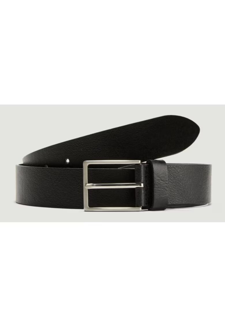 sOliver Curea barbati din piele naturala - catarama cu stift - Negru