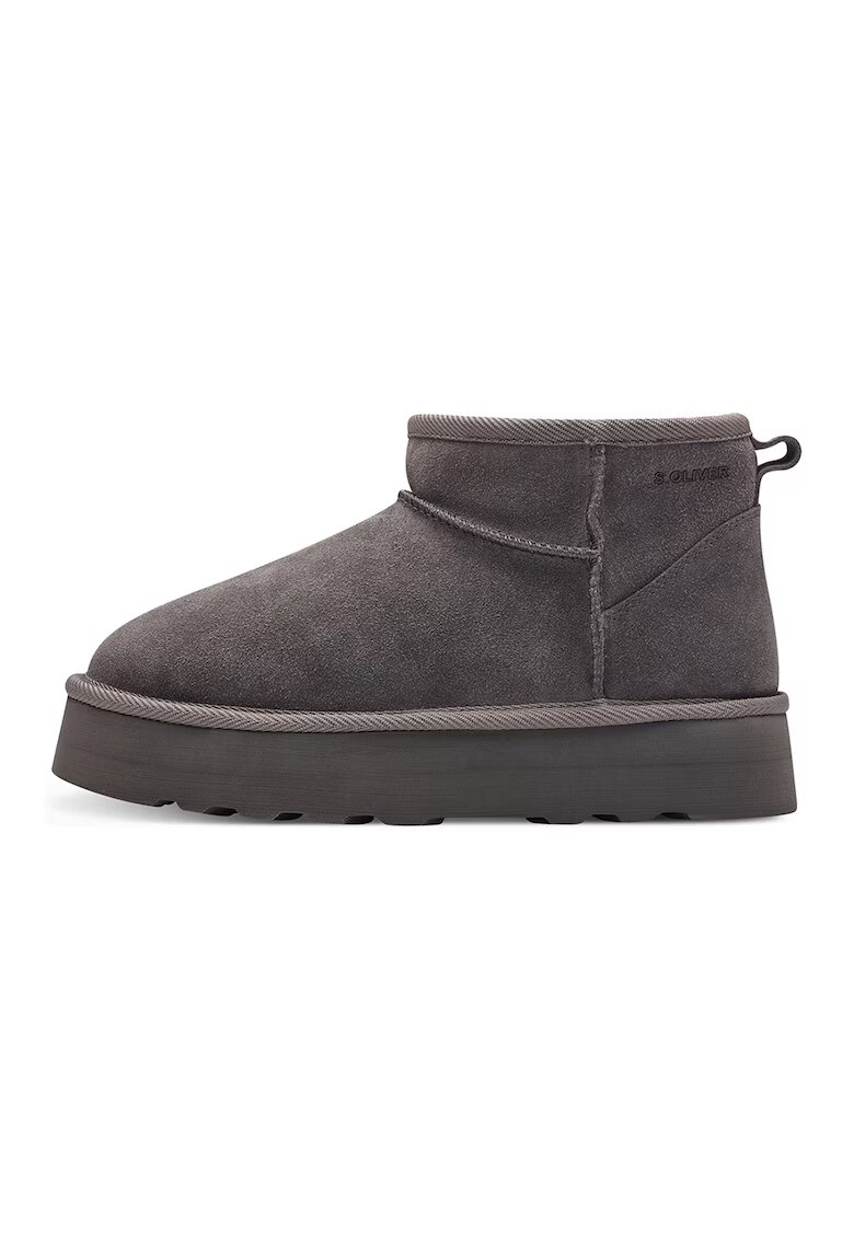 sOliver Ghete slip-on de piele intoarsa - Gri inchis