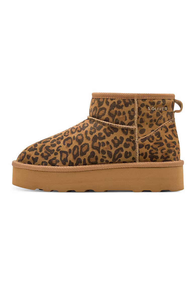sOliver Ghete slip-on de piele intoarsa - Maro