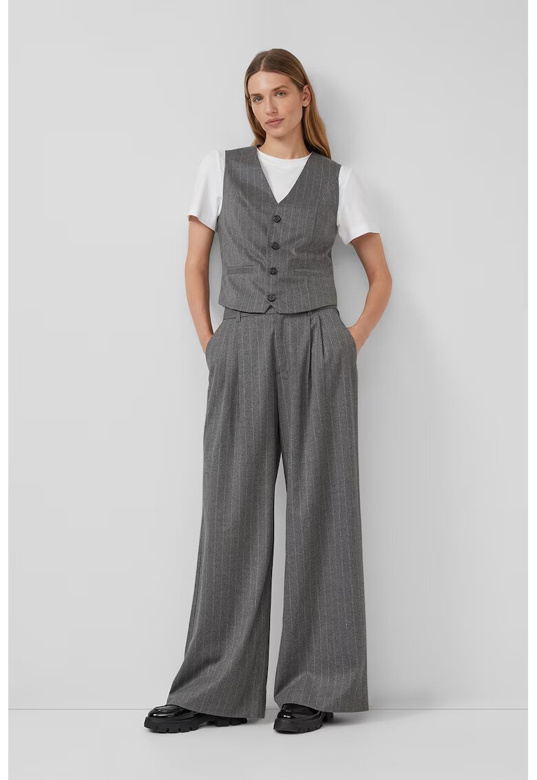 sOliver Pantaloni ampli in dungi - Gri inchis