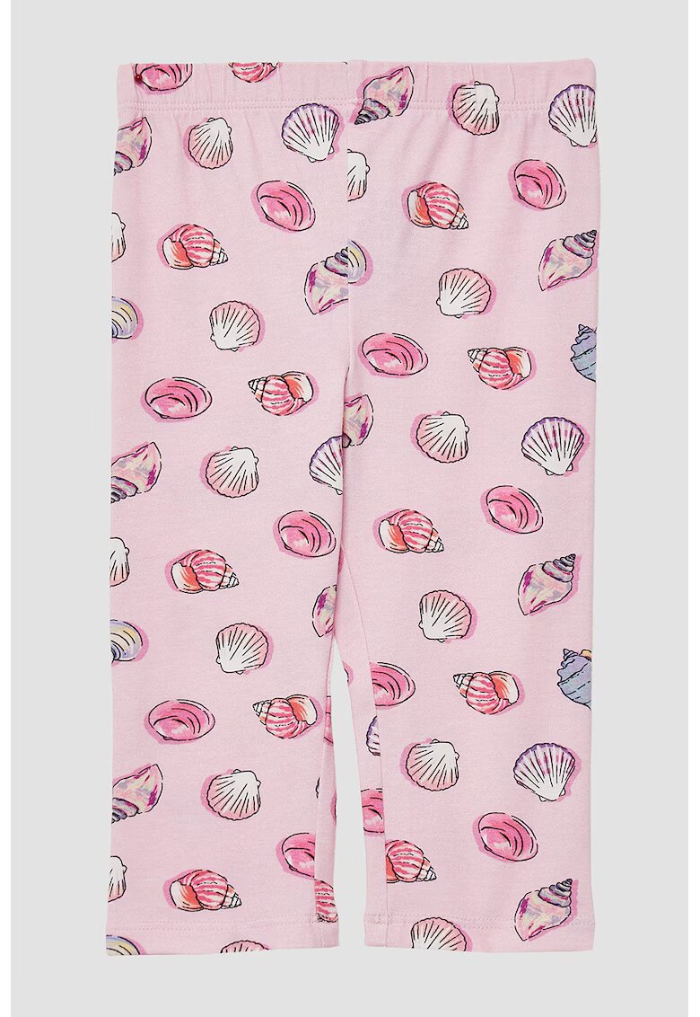 sOliver Pantaloni din amestec de bumbac cu imprimeu - Roz pastel