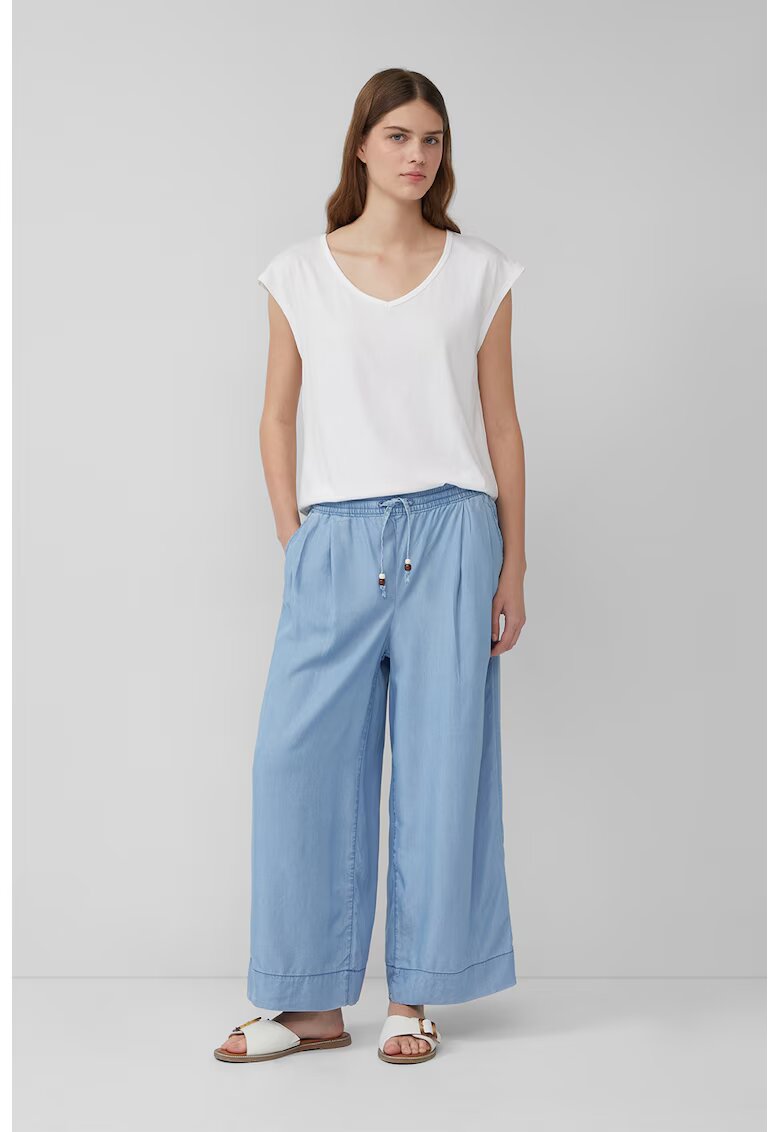 sOliver Pantaloni din material chambray cu croiala ampla - Albastru lavanda