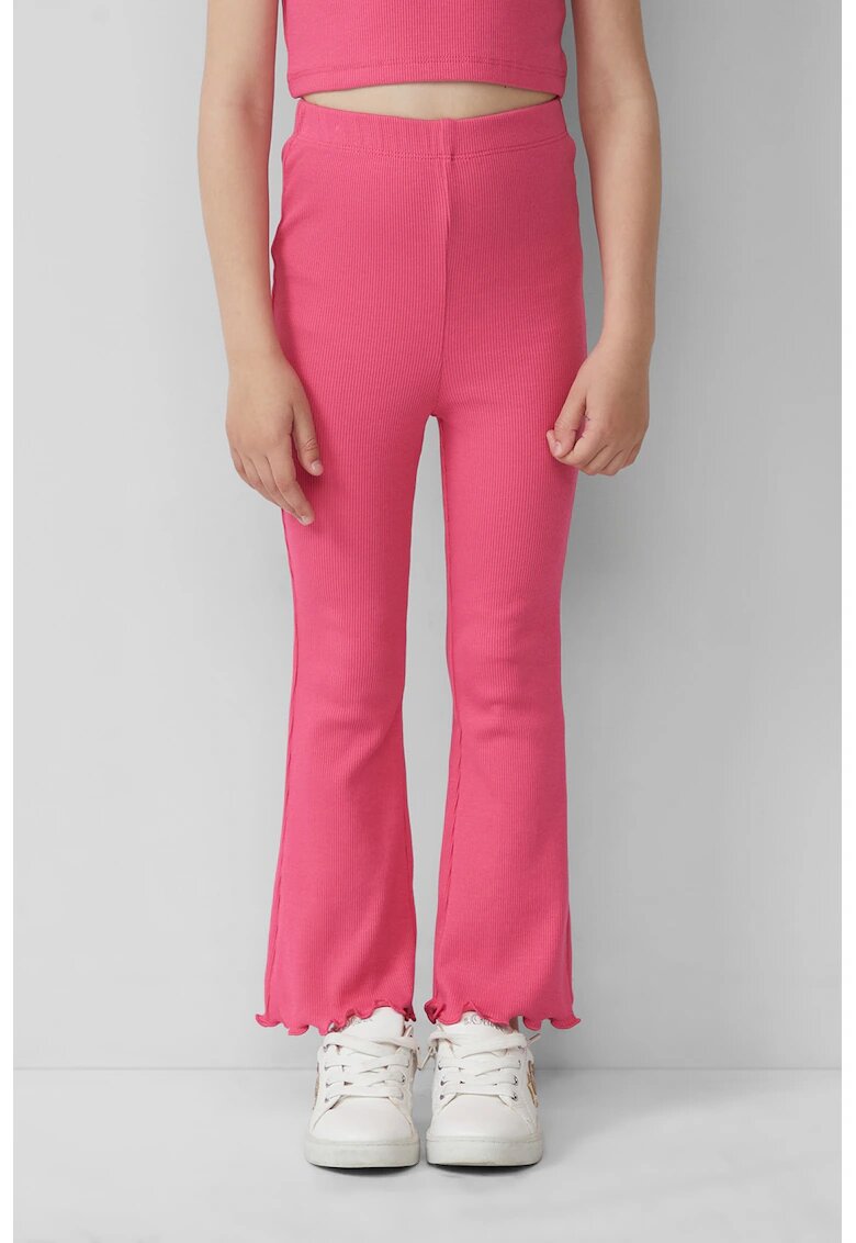 sOliver Pantaloni evazati cu talie inalta - Roz pastel