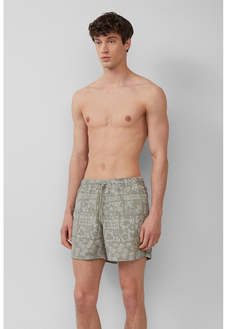 sOliver Pantaloni scurti de baie cu snur si model - Kaki