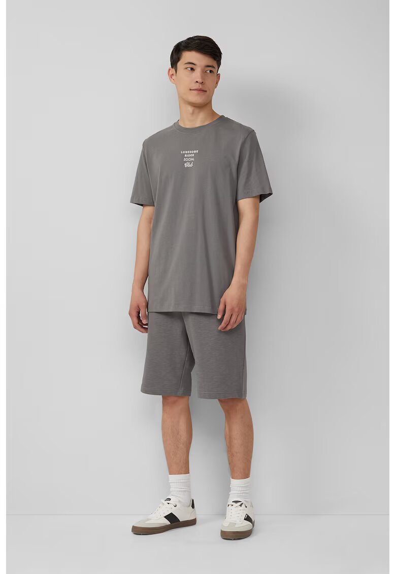 sOliver Pantaloni scurti de bumbac cu snur - Gri melange