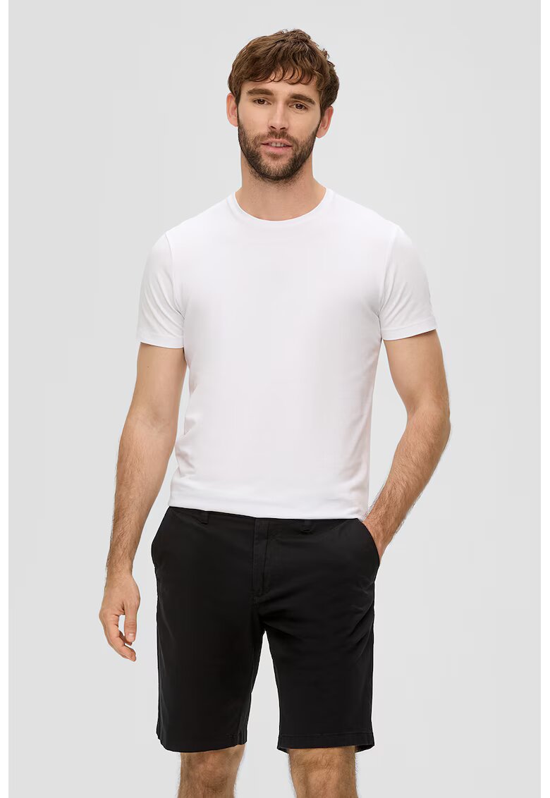 sOliver Pantaloni scurti de bumbac cu terminatii plisate - Negru