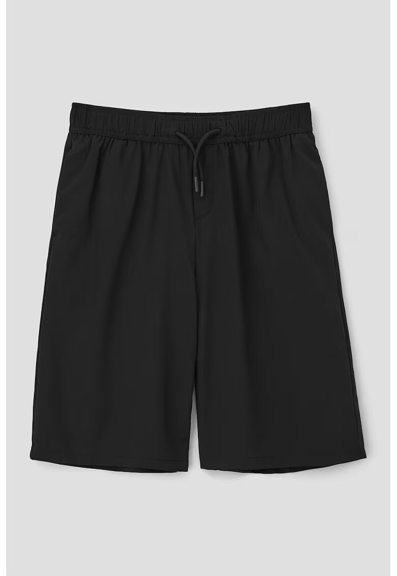 sOliver Pantaloni scurti uni cu talie ajustabila - Negru