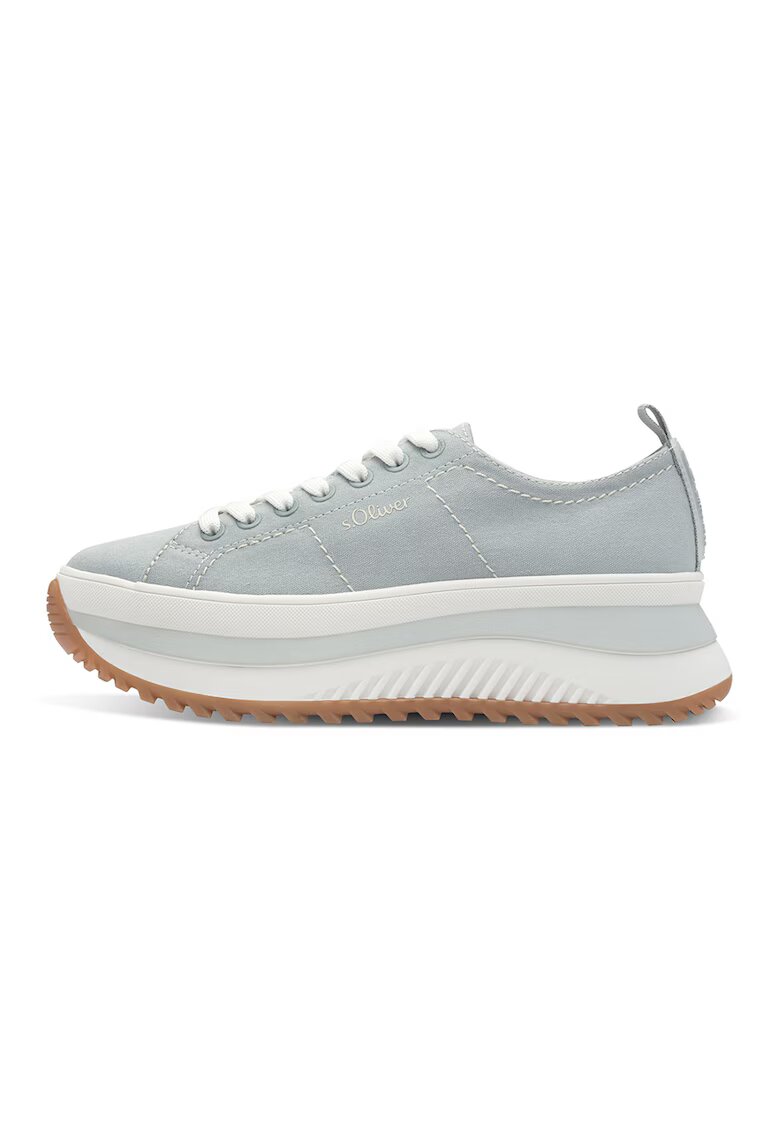 sOliver Pantofi sport flatform cu detaliu logo - Albastru pal
