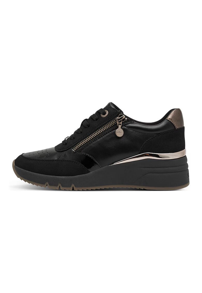 sOliver Pantofi sport wedge cu fermoar - Negru