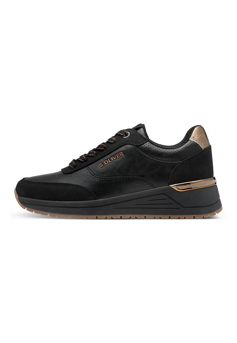 sOliver Pantofi sport wedge low cut - Negru