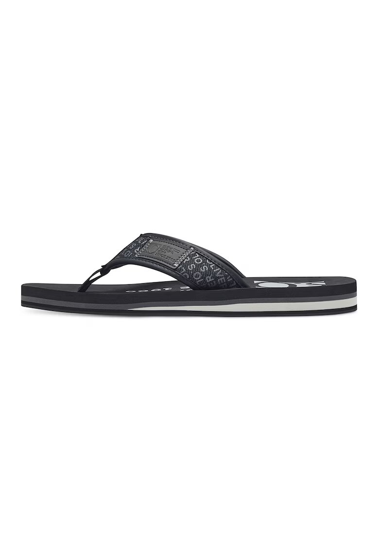 sOliver Papuci flip-flop cu imprimeu logo - Negru/Gri inchis