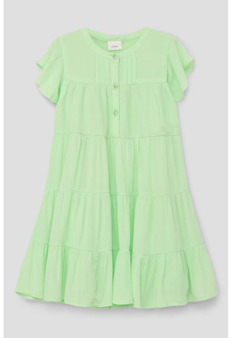 sOliver Rochie elastica cu maneci butterfly - Verde pal