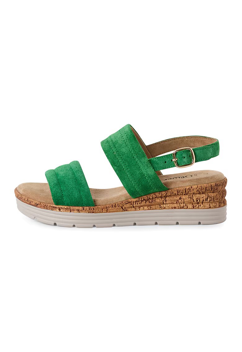 sOliver Sandale wedge cu catarama - Verde aquamarin