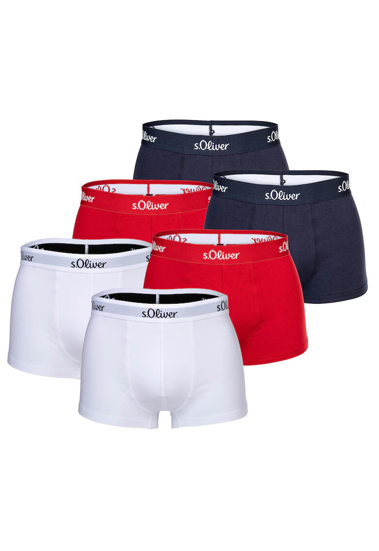 sOliver Set de boxeri cu banda logo in talie - 6 perechi