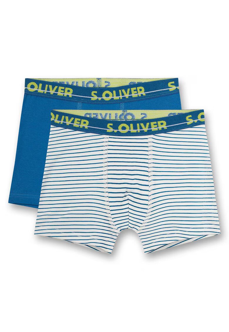 sOliver Set de boxeri din amestec de bumbac - 2 perechi - Albastru petrol