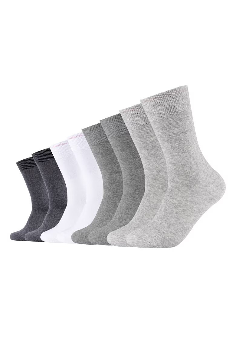 sOliver Set de sosete lungi unisex - 8 perechi - Alb/Gri