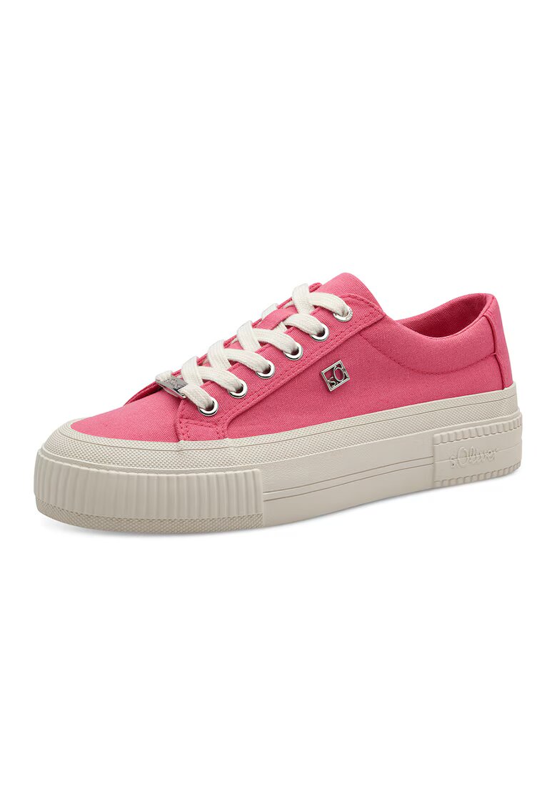sOliver Tenisi flatform din material textil - Fucsia