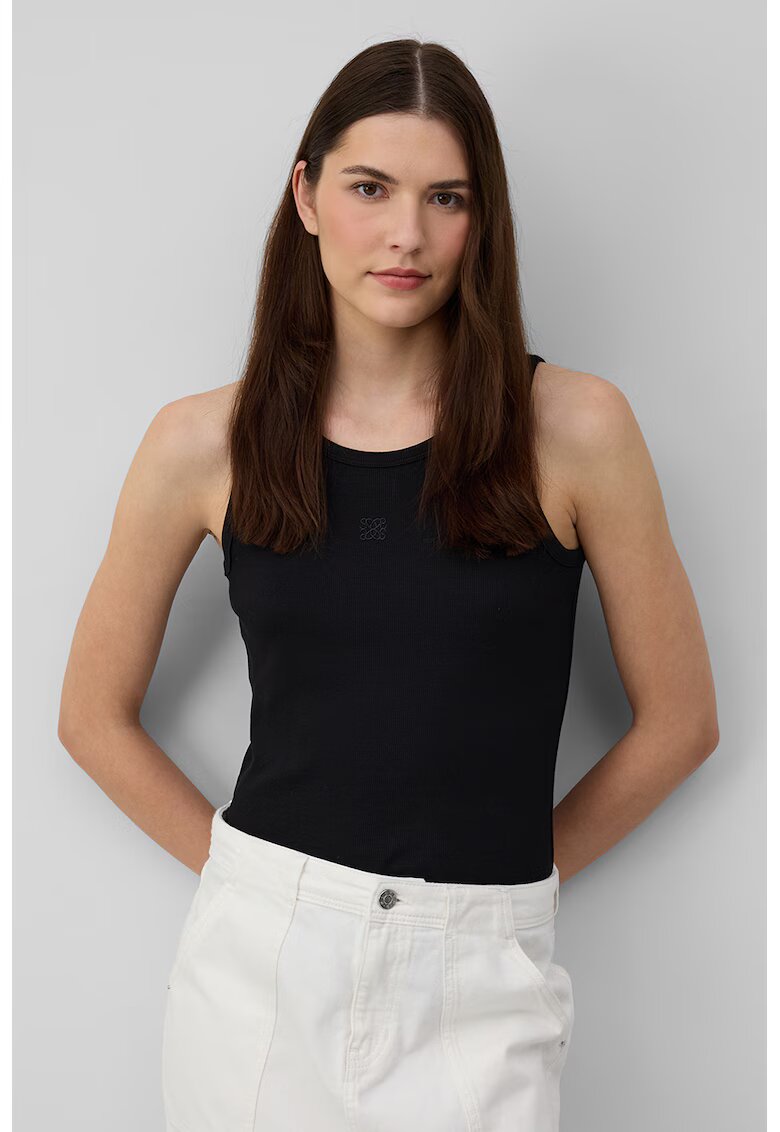 sOliver Top slim-fit - Negru