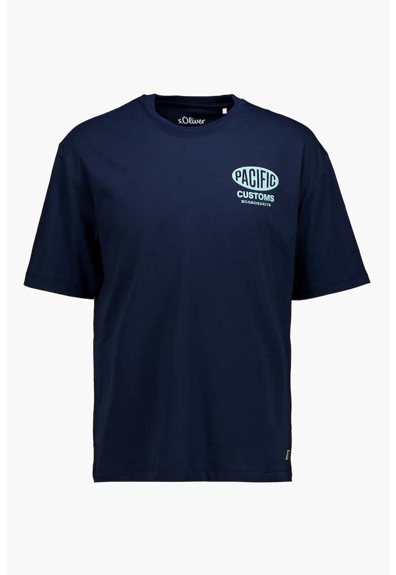 sOliver Tricou cu imprimeu text - Bleumarin