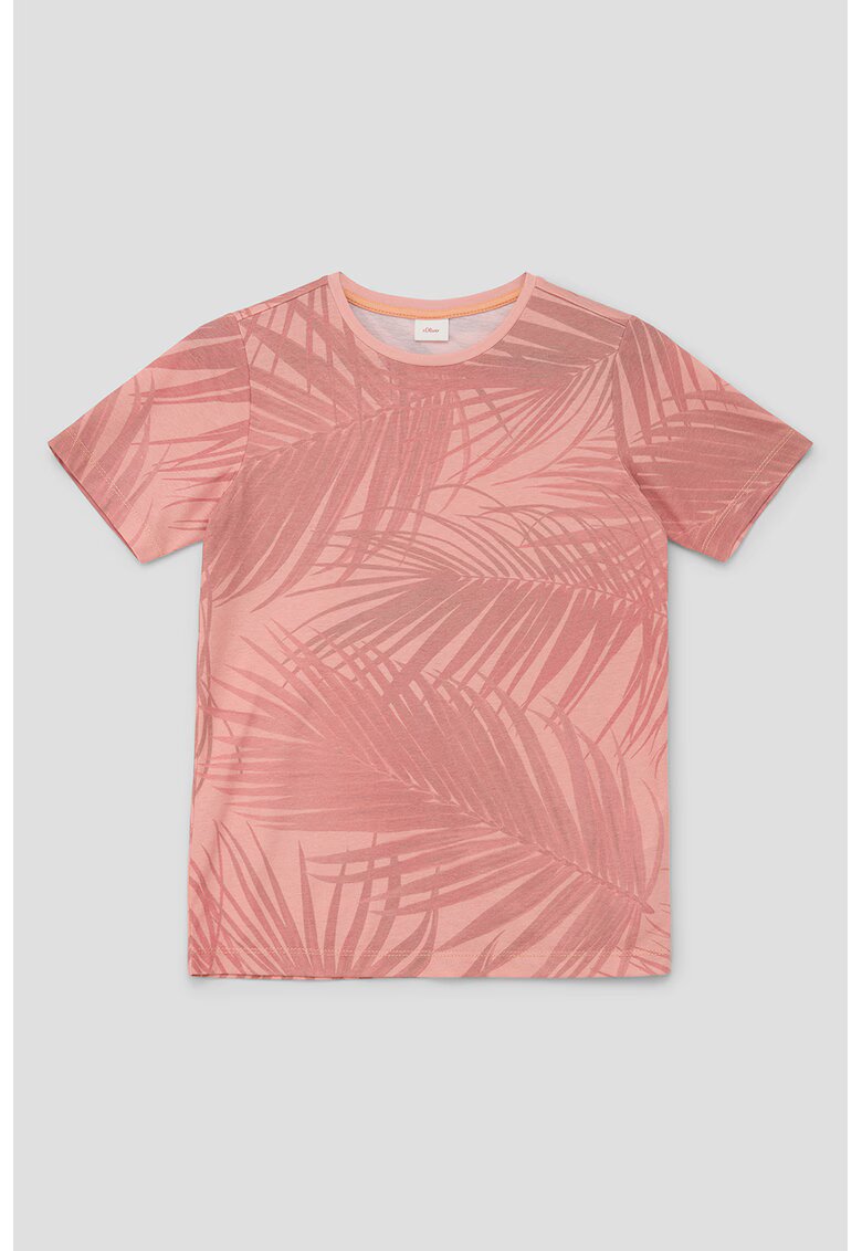 sOliver Tricou cu imprimeu tropical - Roz somon