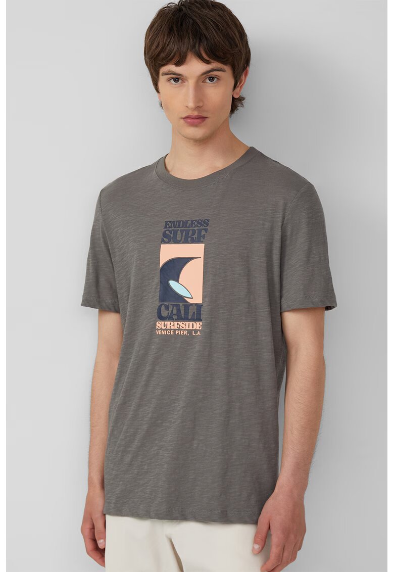 sOliver Tricou cu model grafic si imprimeu text - Gri