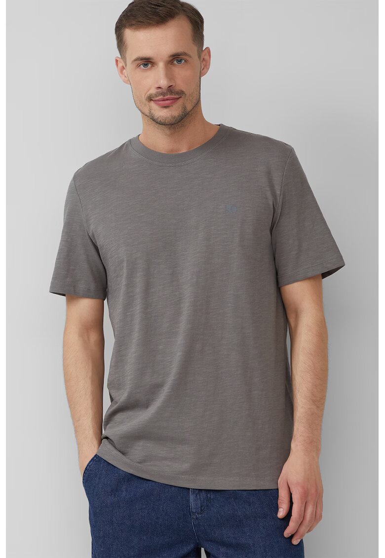 sOliver Tricou din bumbac cu decolteu la baza gatului - Gri inchis