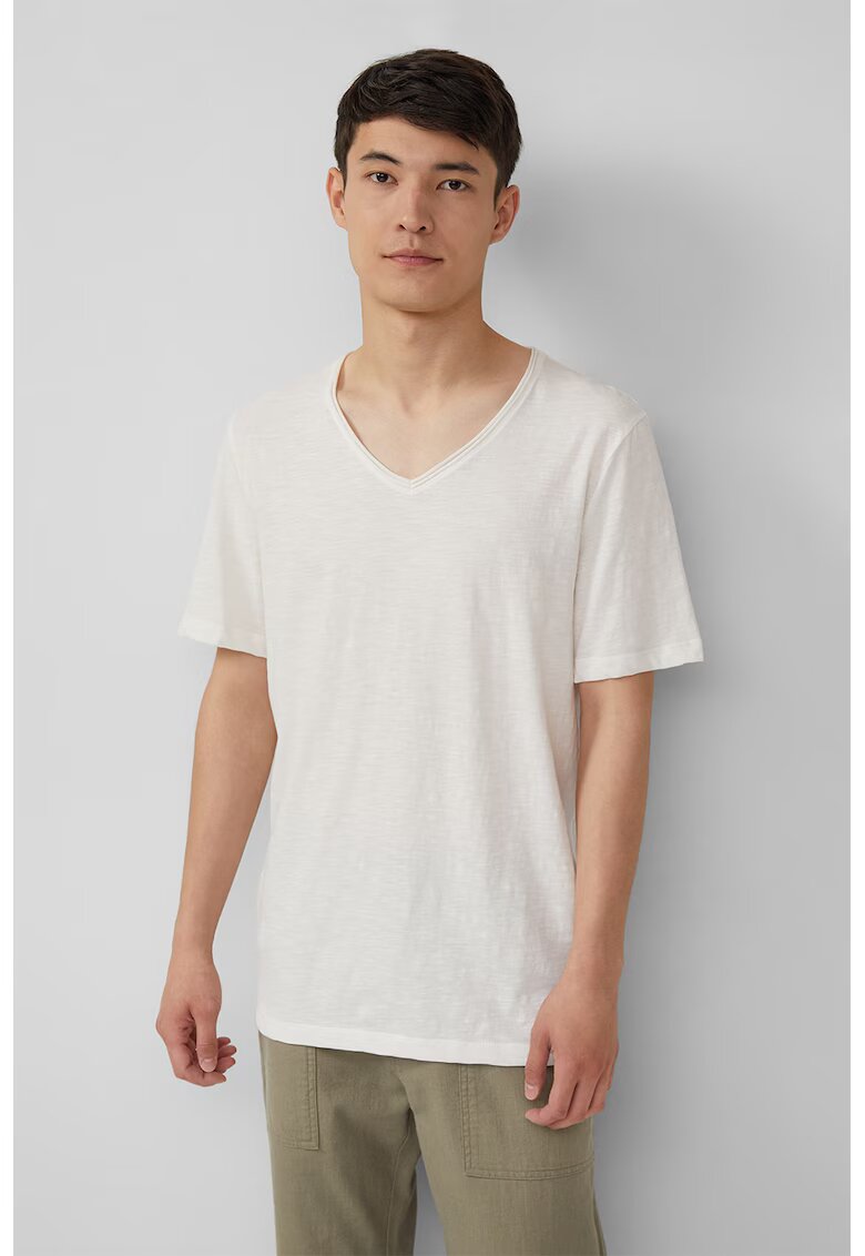 sOliver Tricou lejer cu decolteu in V - Alb