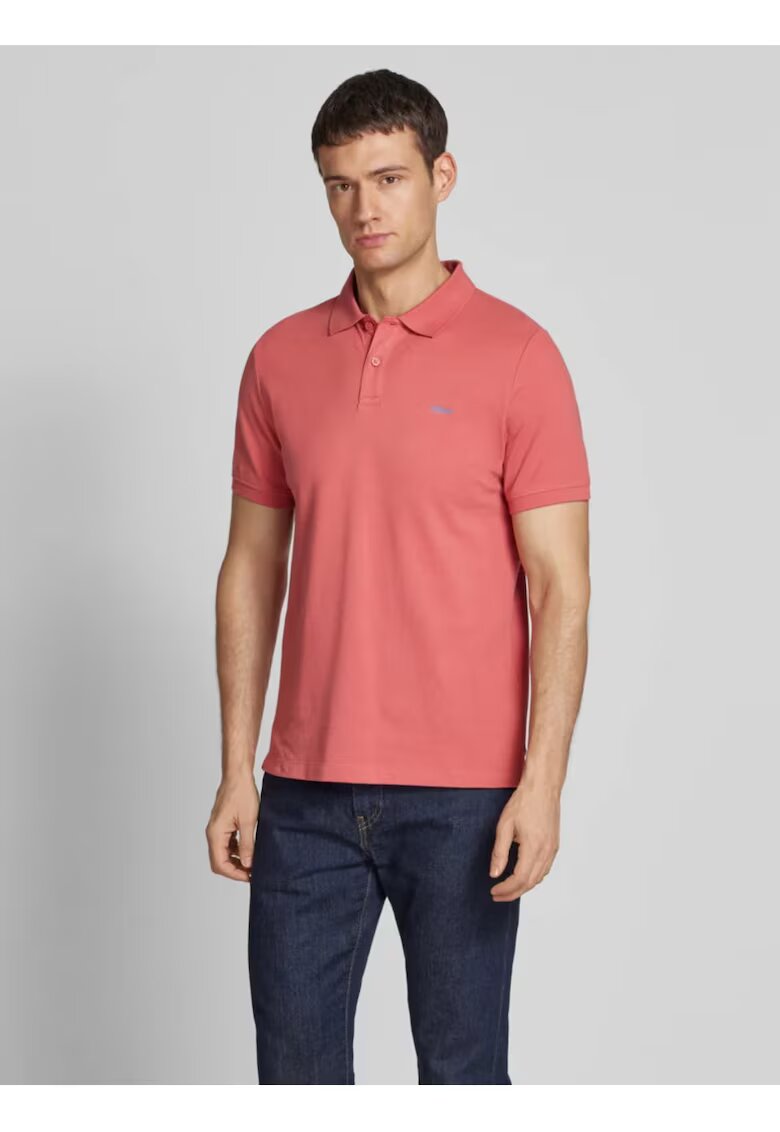 sOliver Tricou polo barbati - din 100% bumbac - cu logo - Roz