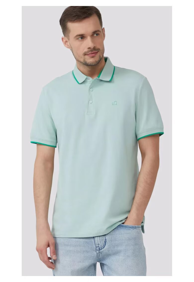 sOliver Tricou polo cu detalii contrastante - Verde menta