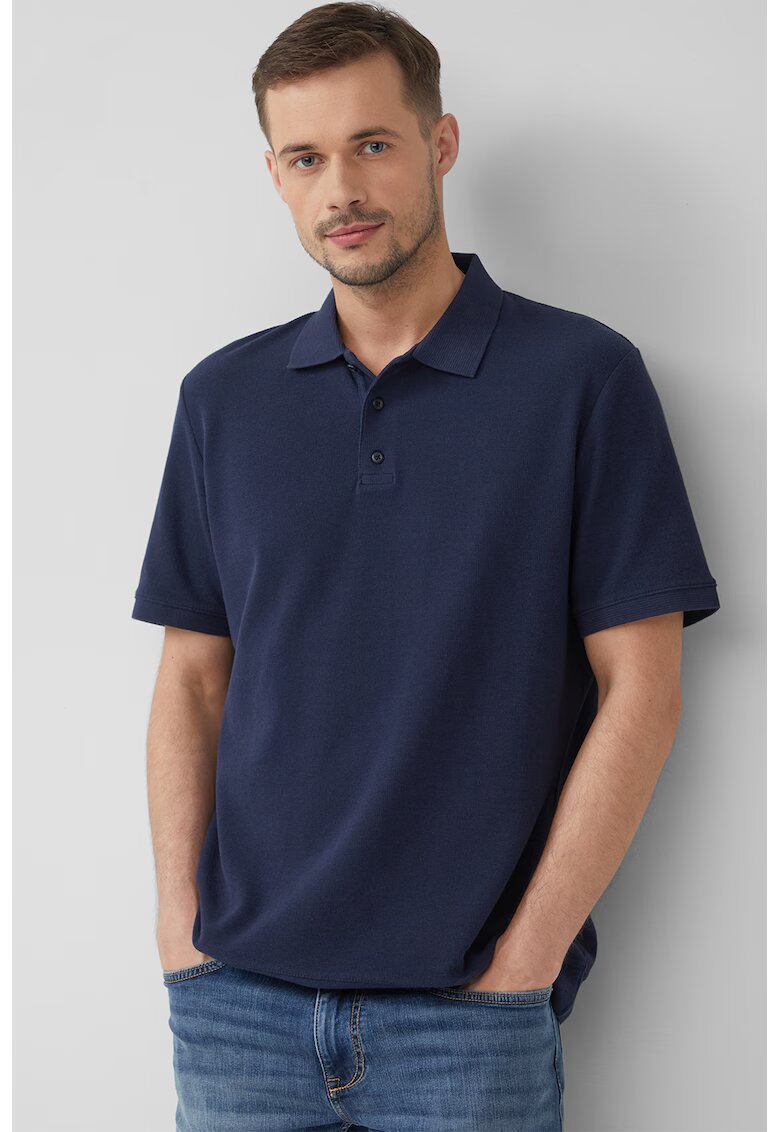 sOliver Tricou polo cu model uni - Bleumarin
