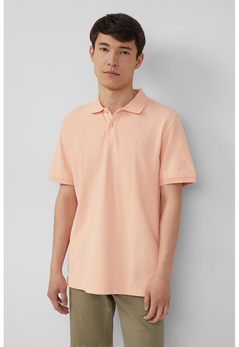 sOliver Tricou polo cu model uni - Portocaliu deschis
